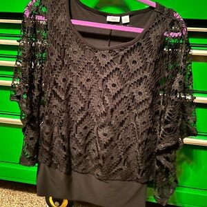 Black lace crochet top